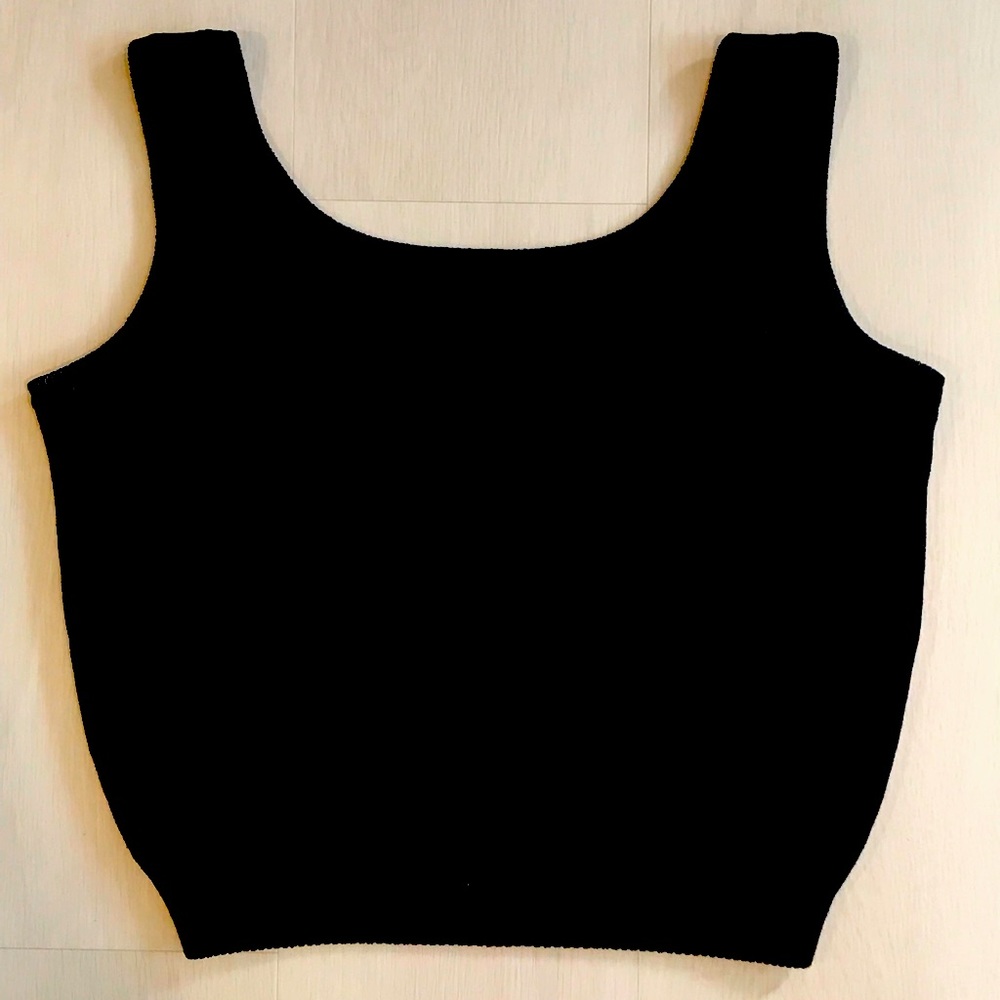 ST JOHN KNIT Tank Top - Black - Petite Small